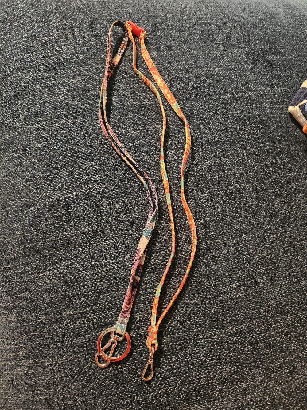 Vera Bradley Multi-Color Patterned Lanyard Straps 2 Pack One with Key Ring